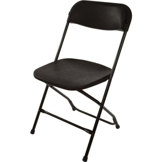Black plastic folding chair