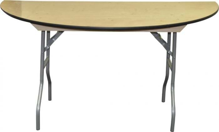 Half round wood folding table 60 inch