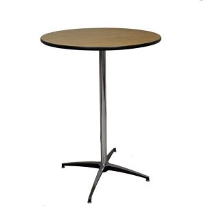 Cruiser bar table 30″diam. 42″ high – wood | Chez Lili