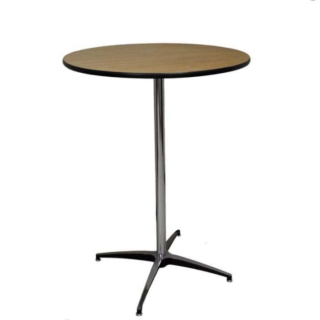 Wood cruiser table 30 inch round with 40 inch tall pole